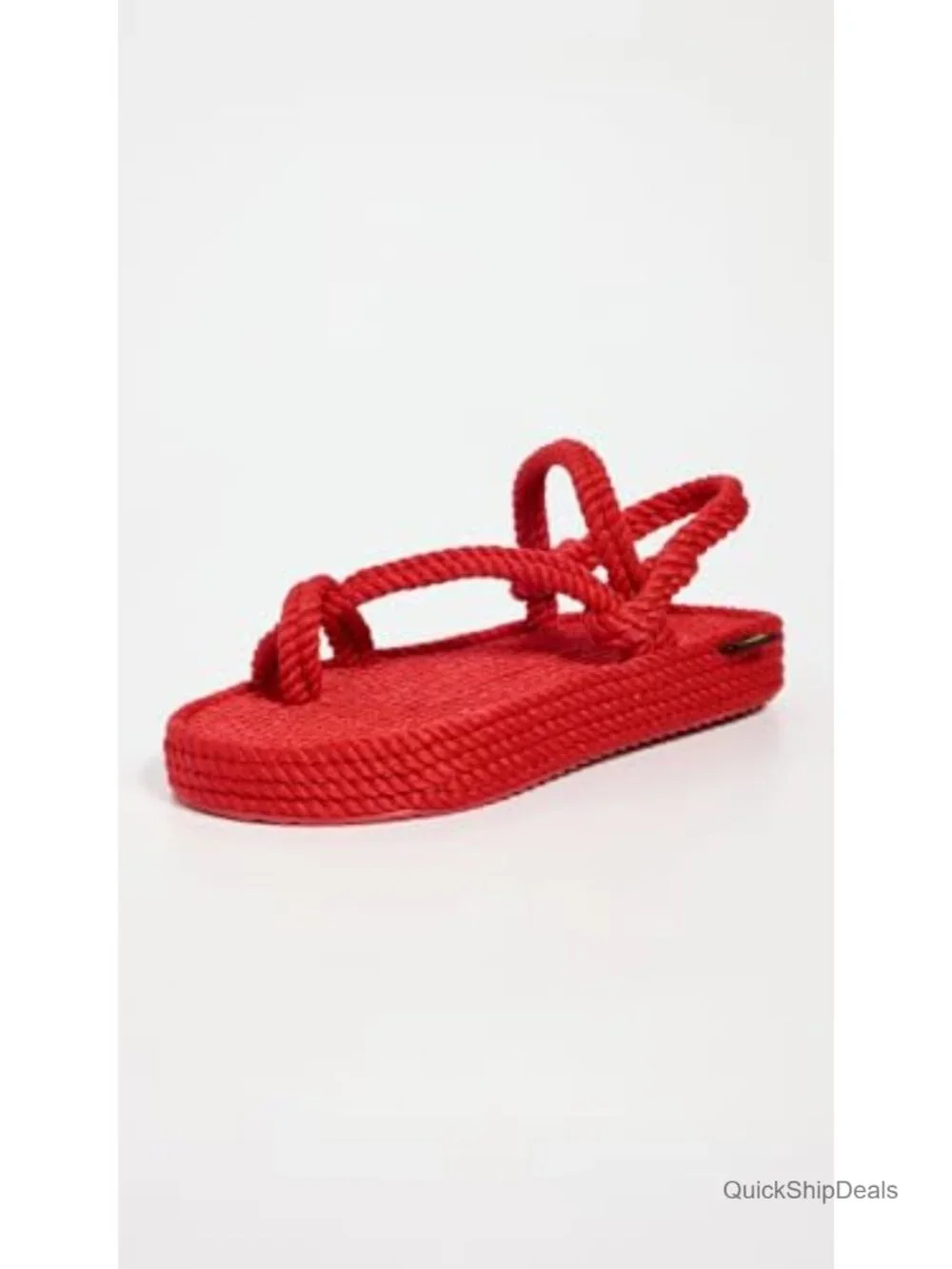 Platform Sandals with Rubber Sole and Rigid Footbed